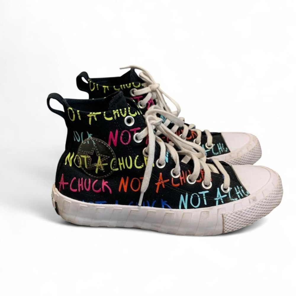 Converse High-Top Sneakers - Black with Multicolor Accents